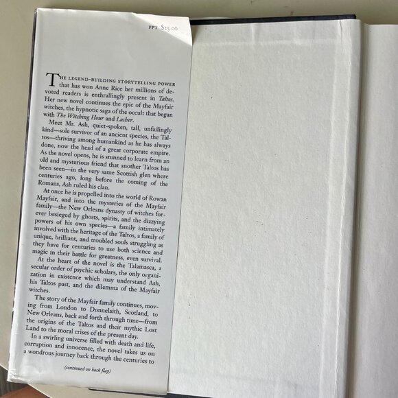 Taltos Lives of the Mayfair Witches Anne Rice 1994 1st Ed. Hard Copy - Picture 3 of 9